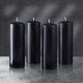 Hyoola 2 x 6 Black Unscented European Made Pillar Candles, Dripless Paraffin Wax with Smokeless Cotton Wicks, 4-Pack - SJB-DIAMOND ELITES