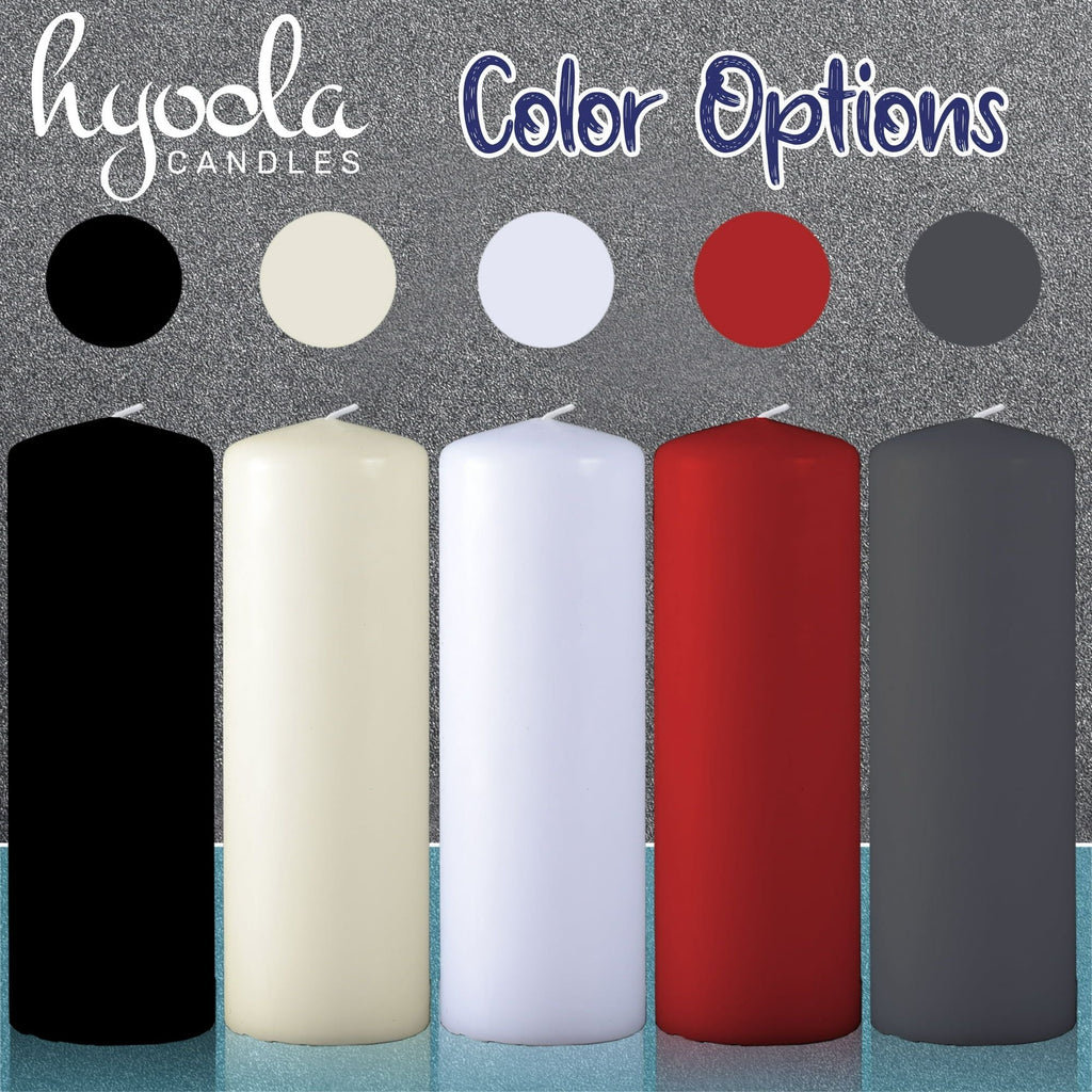Hyoola 2 x 6 Black Unscented European Made Pillar Candles, Dripless Paraffin Wax with Smokeless Cotton Wicks, 4-Pack - SJB-DIAMOND ELITES
