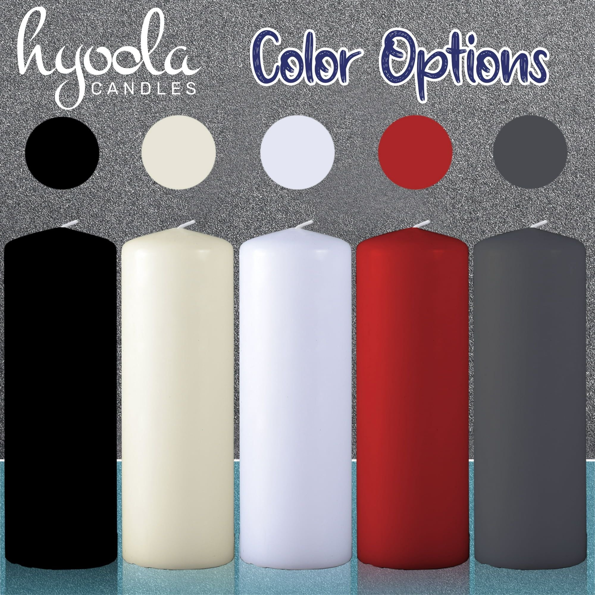 Hyoola 2 x 6 Black Unscented European Made Pillar Candles, Dripless Paraffin Wax with Smokeless Cotton Wicks, 4-Pack - SJB-DIAMOND ELITES