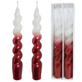 FCMSHAMD 7.3'' White Red Dripless Taper Candles(2 Pack) - SJB-DIAMOND ELITES