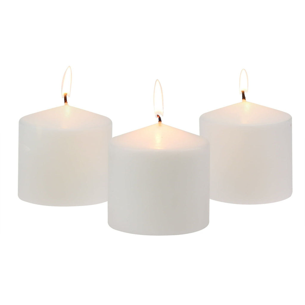 Stonebriar 3" x 3" Unscented 1-Wick White Pillar Candles, 3 Pack - SJB-DIAMOND ELITES