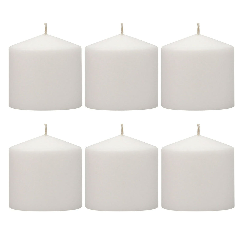 Stonebriar 3" x 3" Unscented 1-Wick White Pillar Candles, 6 Pack - SJB-DIAMOND ELITES