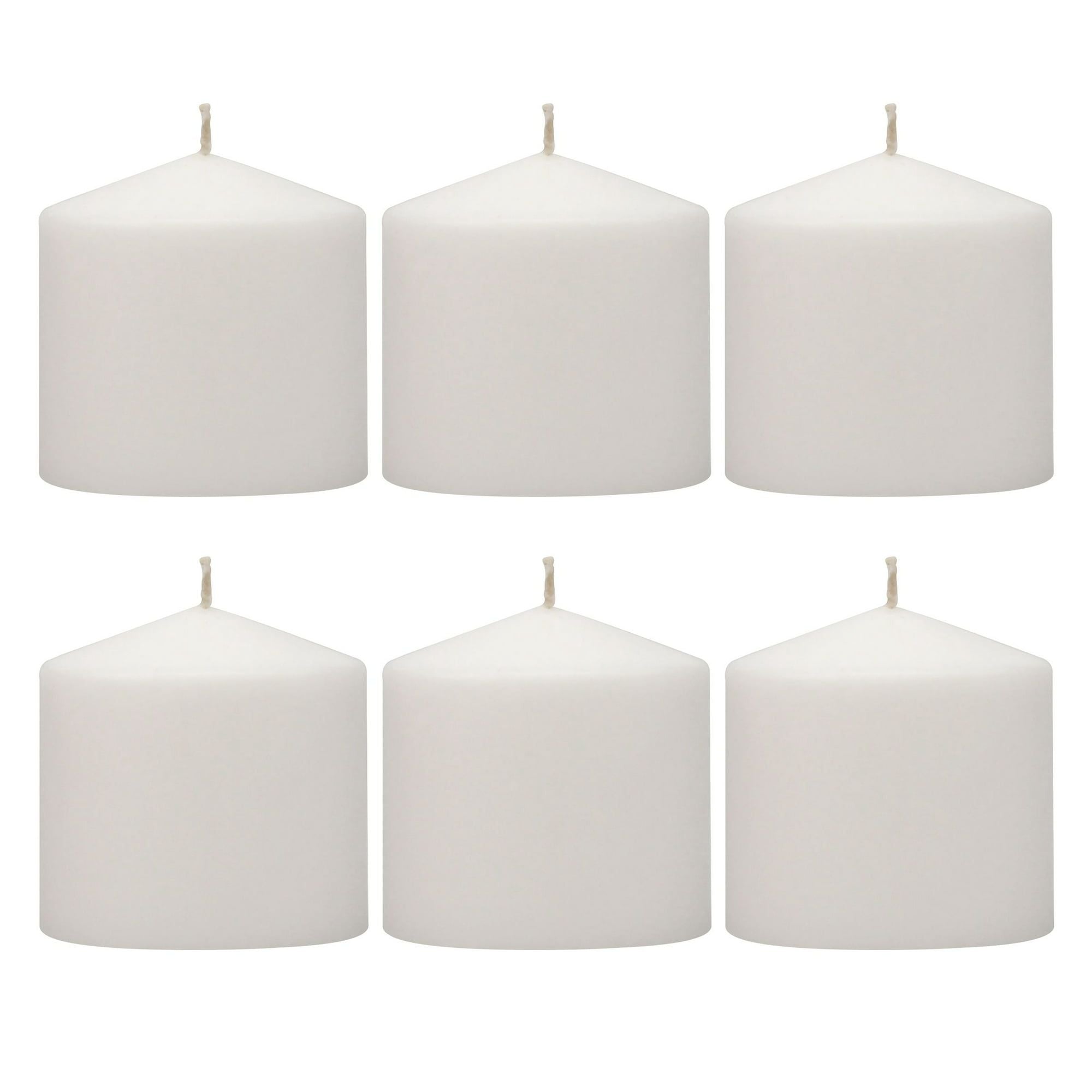 Stonebriar 3" x 3" Unscented 1-Wick White Pillar Candles, 6 Pack - SJB-DIAMOND ELITES