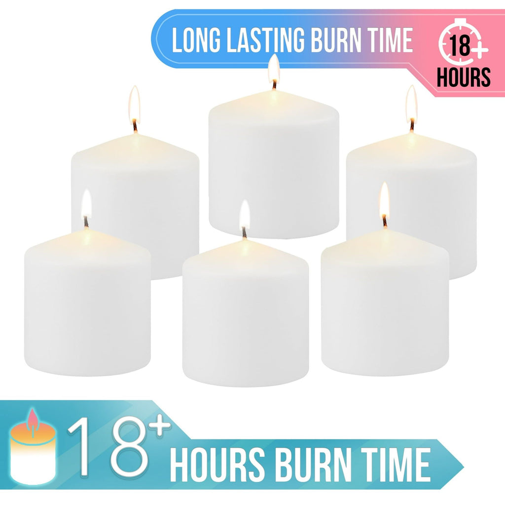 Stonebriar 3" x 3" Unscented 1-Wick White Pillar Candles, 6 Pack - SJB-DIAMOND ELITES