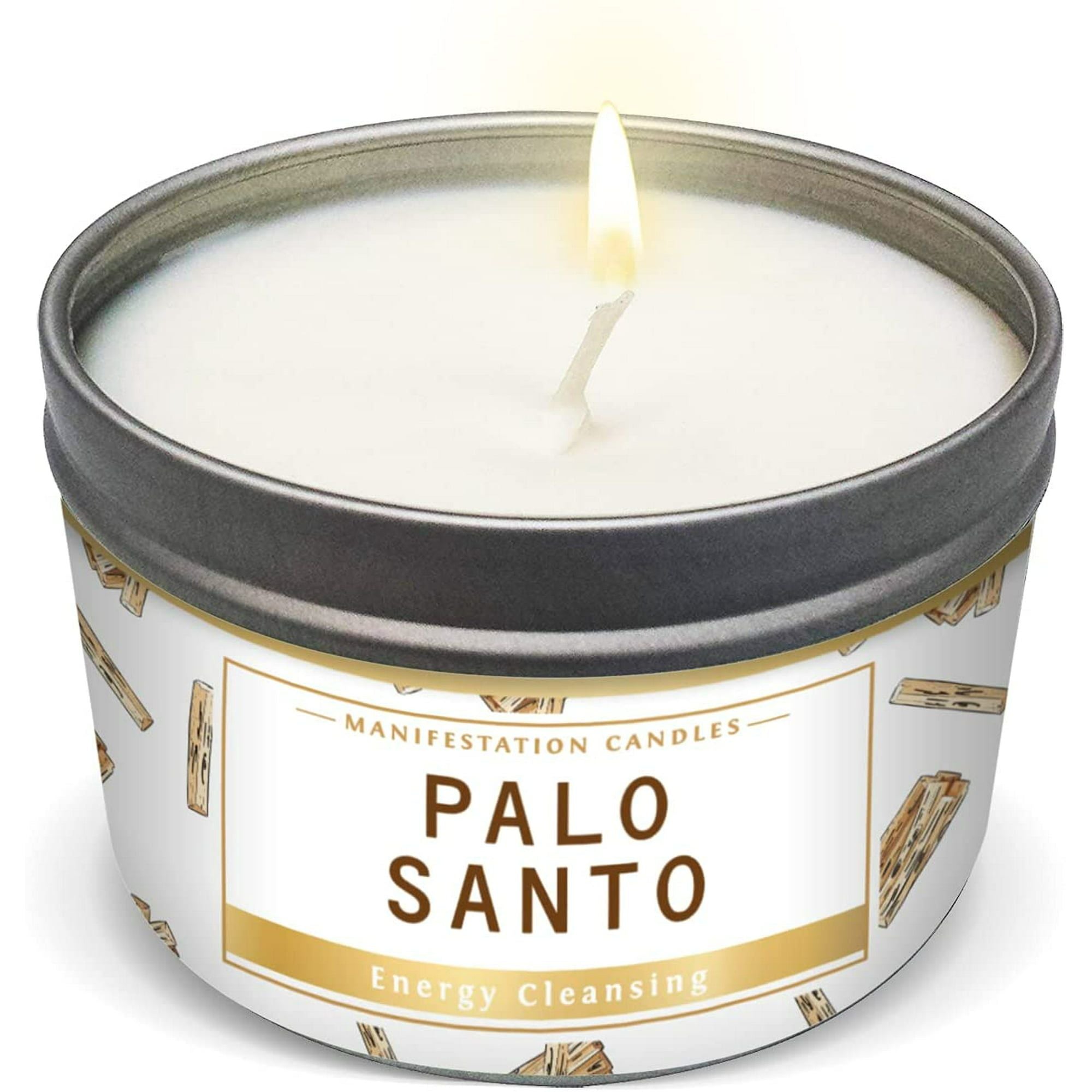 Manifestation Candles Purification and Chakra Healing - Natural Soy Wax Tin Candle With Palo Santo, Woody & Earthy Scented - SJB-DIAMOND ELITES