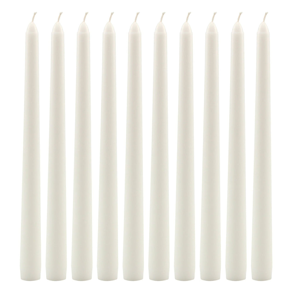 Stonebriar Unscented 10" Dripless Taper Candles with 7 Hour Burn, 10 Pack, White - SJB-DIAMOND ELITES