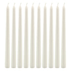 Stonebriar Unscented 10" Dripless Taper Candles with 7 Hour Burn, 10 Pack, White - SJB-DIAMOND ELITES