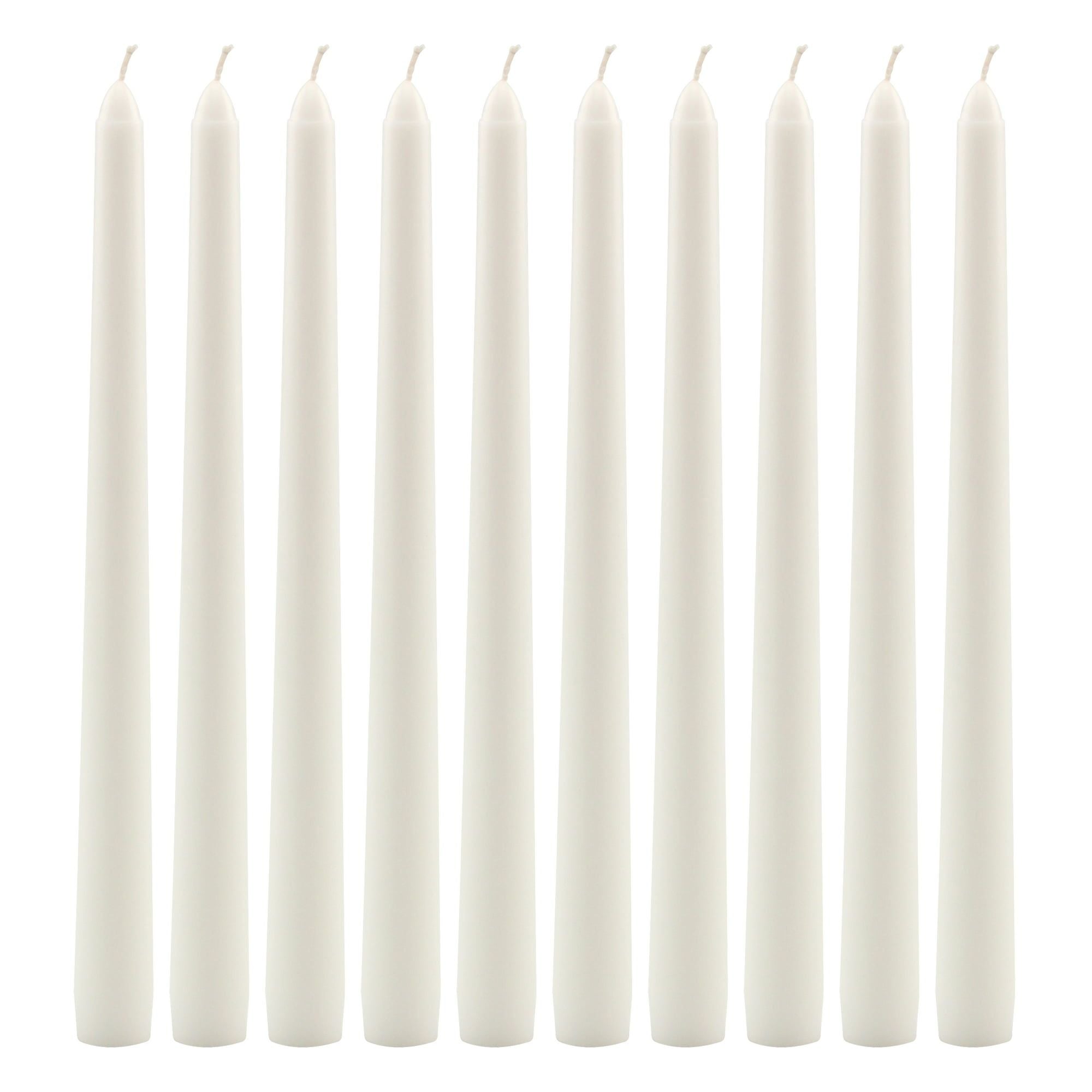 Stonebriar Unscented 10" Dripless Taper Candles with 7 Hour Burn, 10 Pack, White - SJB-DIAMOND ELITES