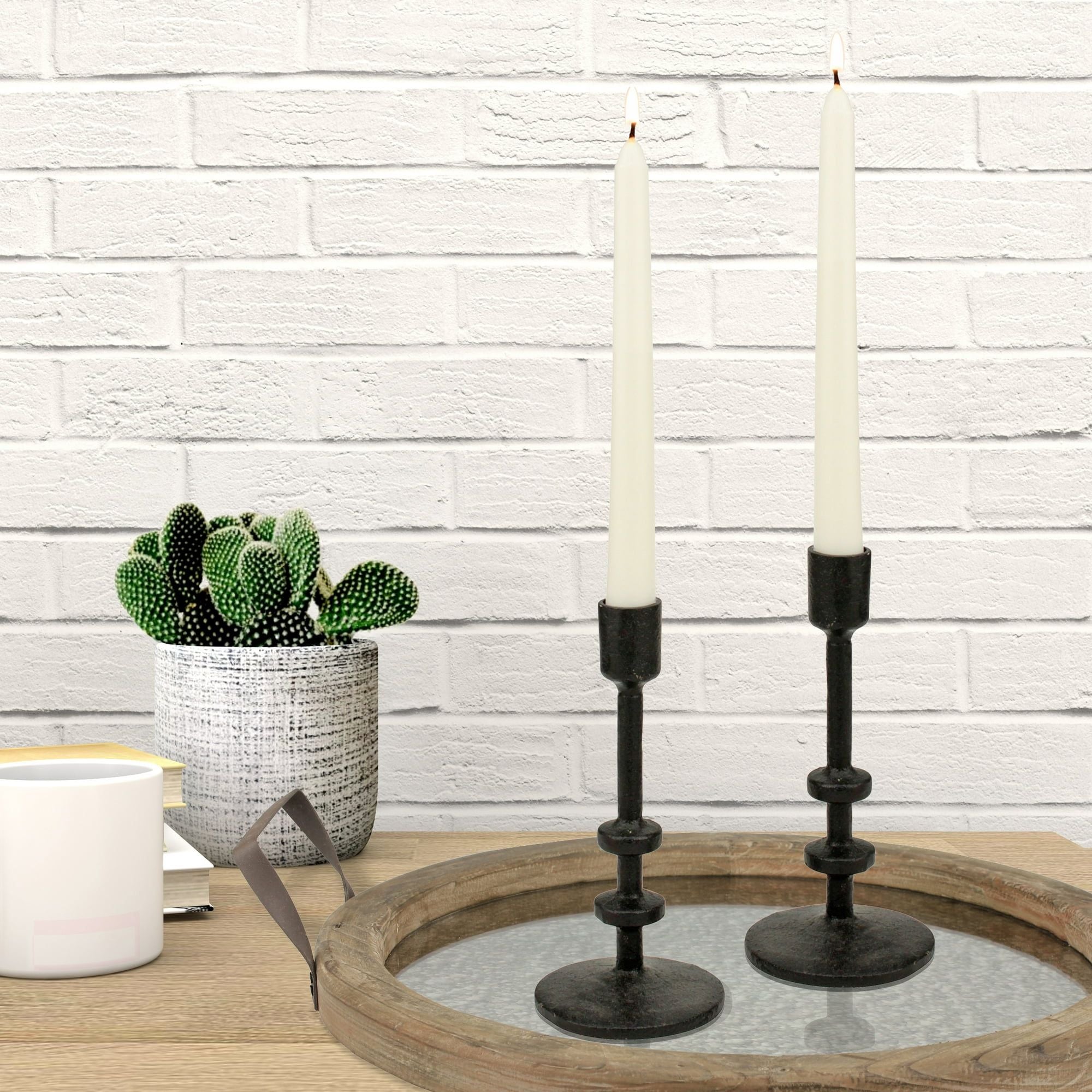 Stonebriar Unscented 10" Dripless Taper Candles with 7 Hour Burn, 10 Pack, White - SJB-DIAMOND ELITES