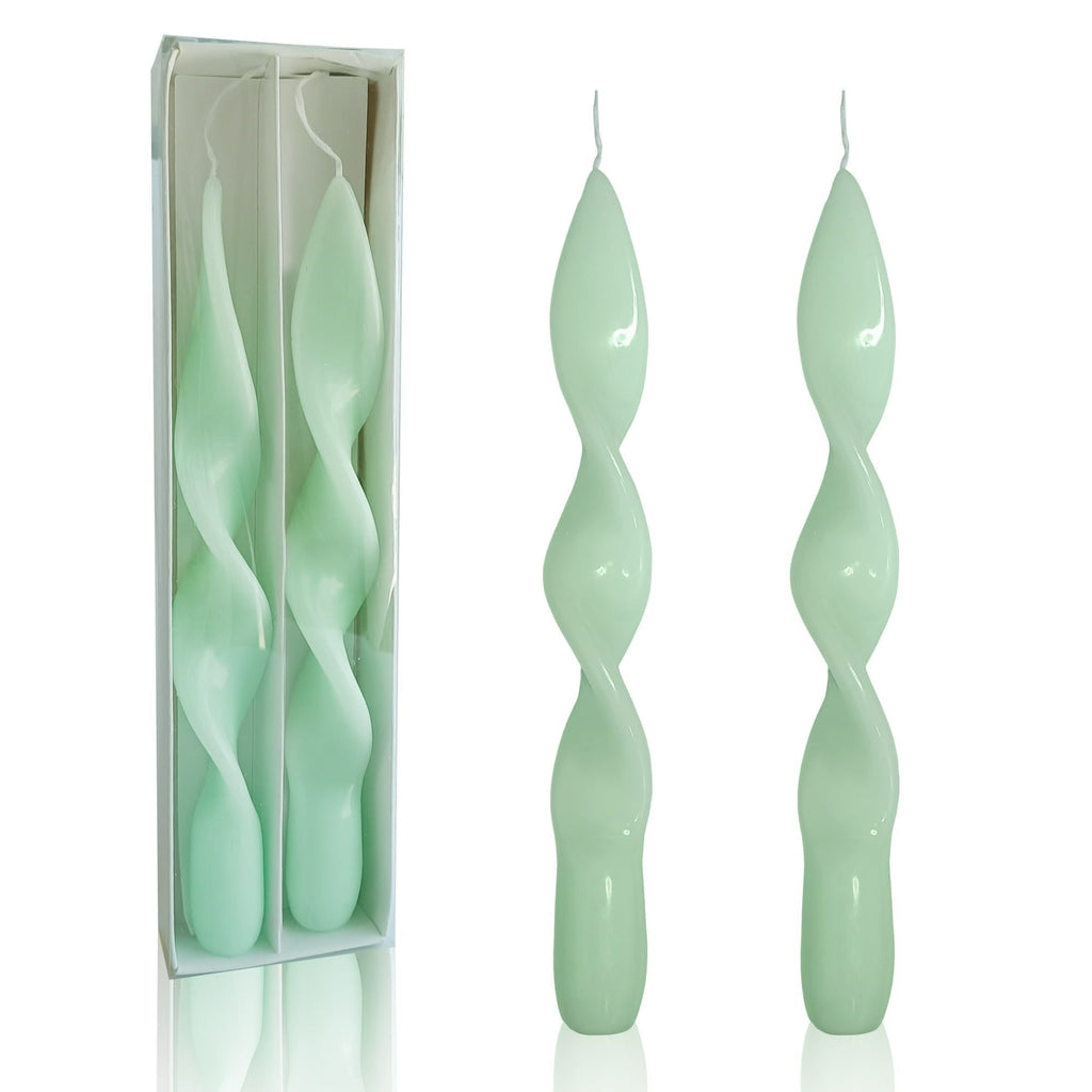 Green Taper Candles Set of 2 -8.8 inch Candles Sticks - SJB-DIAMOND ELITES