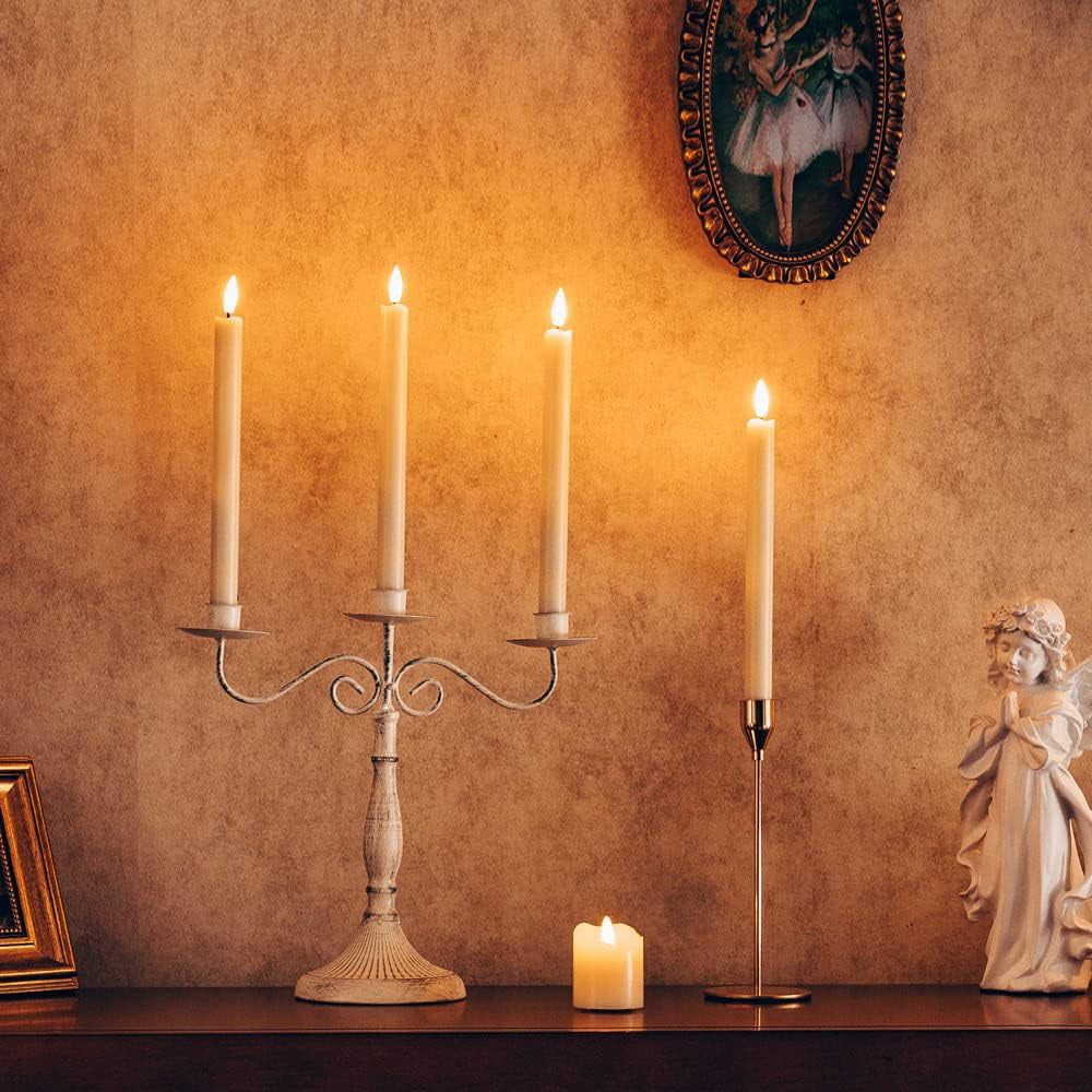 Chamvis Flickering Ivory Flameless LED Battery Operated Taper Plastic Candles 3D Wick Lights 6PK with Remote Control with Timer for Home Decor Halloween Christmas Wedding - SJB-DIAMOND ELITES