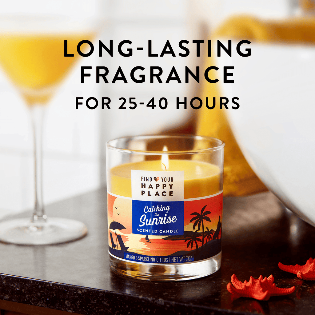 Find Your Happy Place Candle Catching the Sunrise Mango And Sparkling Citrus 7 oz - SJB-DIAMOND ELITES