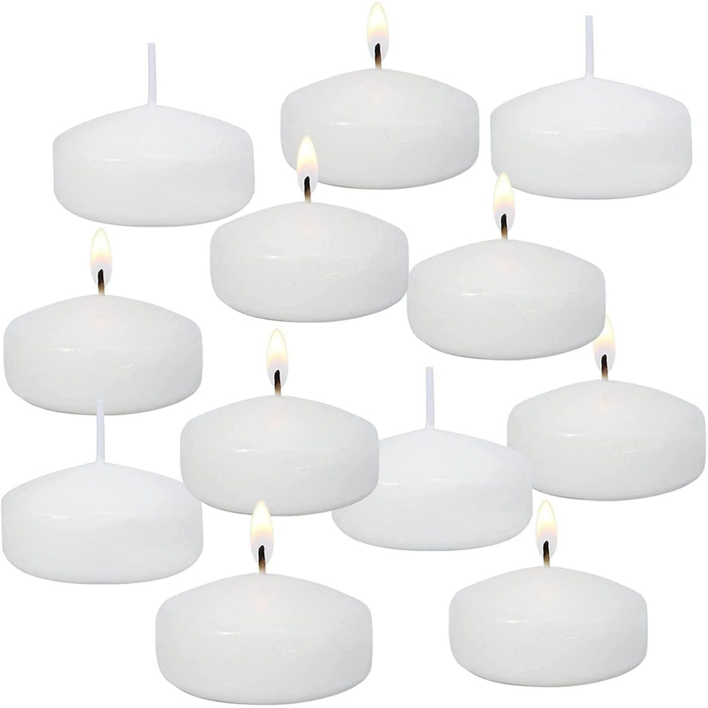 KBLLUNH 12 Pack White Unscented Floating Candles 2 inch for Centerpieces, Wedding Party - SJB-DIAMOND ELITES