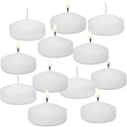KBLLUNH 12 Pack White Unscented Floating Candles 2 inch for Centerpieces, Wedding Party - SJB-DIAMOND ELITES