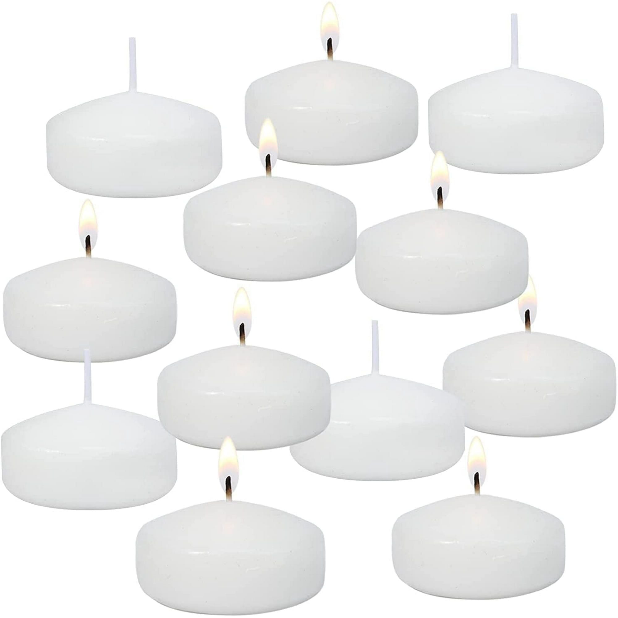 KBLLUNH 12 Pack White Unscented Floating Candles 2 inch for Centerpieces, Wedding Party - SJB-DIAMOND ELITES