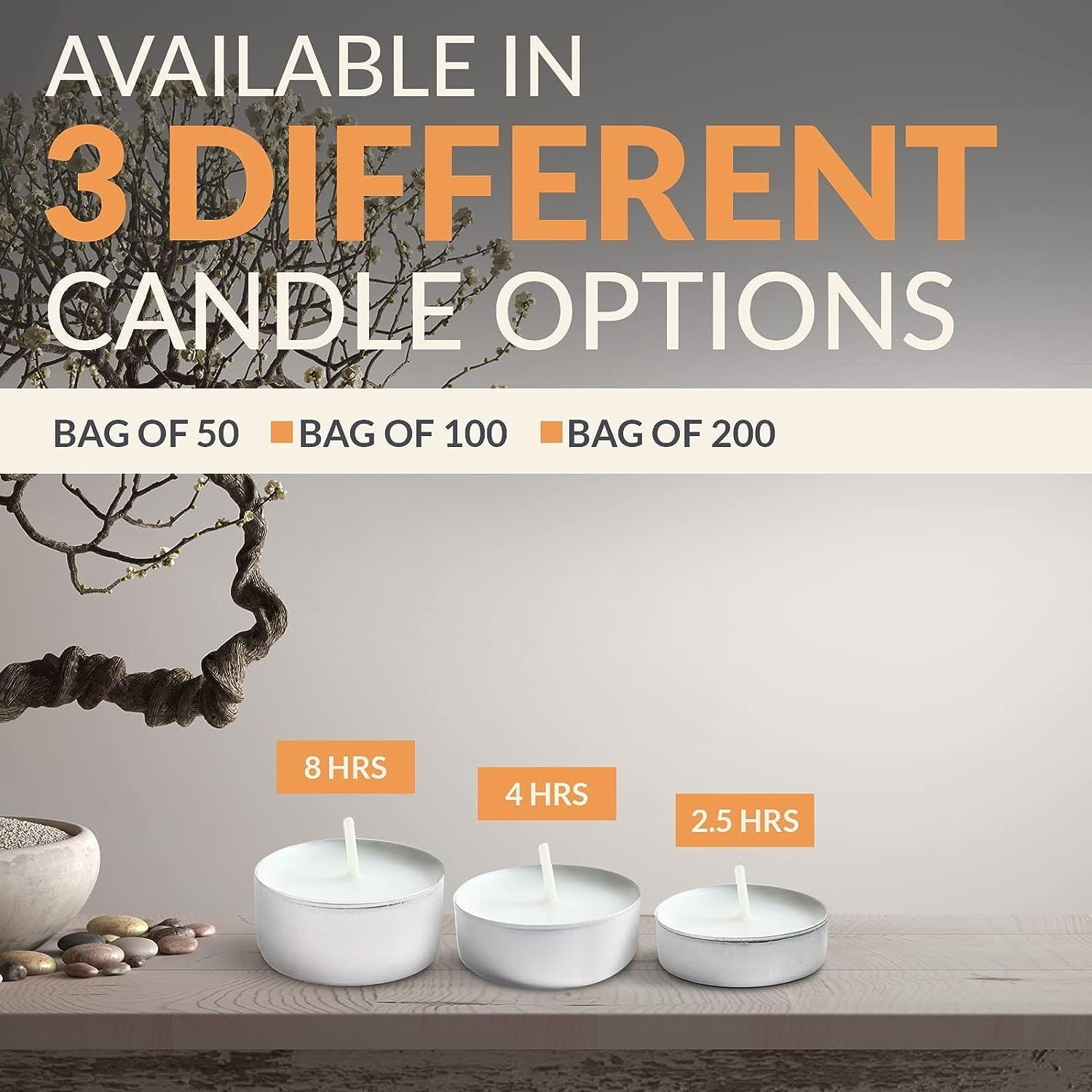 PAMI Premium Tealight Candles Unscented Paraffin Small Candles in Bulk, 50-Pack - SJB-DIAMOND ELITES