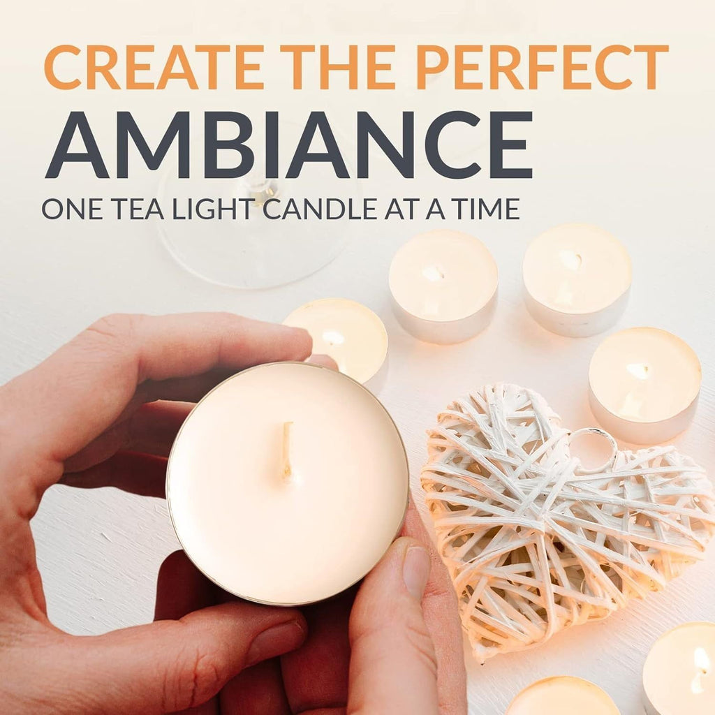 PAMI Premium Tealight Candles Unscented Paraffin Small Candles in Bulk, 50-Pack - SJB-DIAMOND ELITES