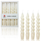 FCMSHAMD 7.5 Inch Spiral Taper Candles Set of 4 Burn Time 6 H Unscented Smokeless for Wedding Dinner Decoration Candle Sticks - SJB-DIAMOND ELITES
