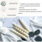 FCMSHAMD 7.5 Inch Spiral Taper Candles Set of 4 Burn Time 6 H Unscented Smokeless for Wedding Dinner Decoration Candle Sticks - SJB-DIAMOND ELITES