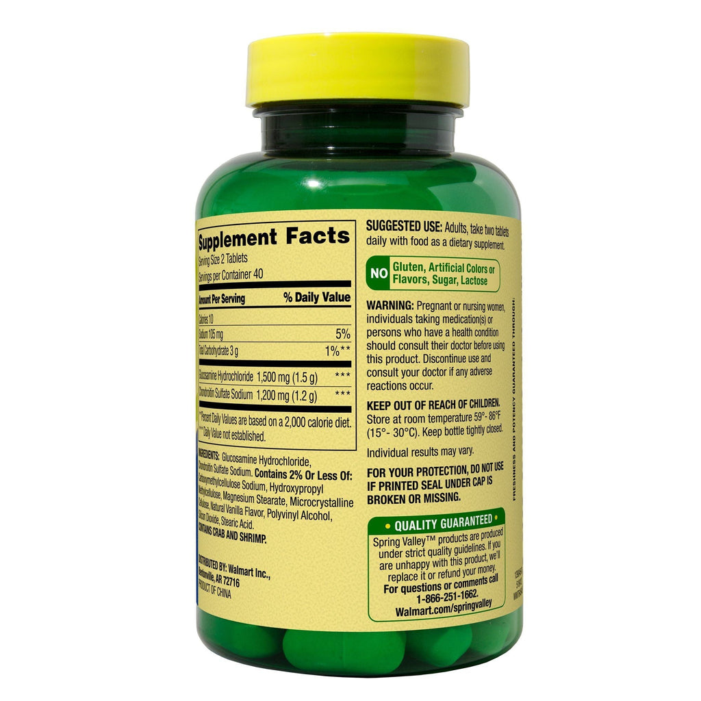 Spring Valley Triple Strength Glucosamine Chondroitin Tablets Dietary Supplement; 80 Count EasyOptionXY LLC