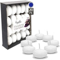 Hyoola 1.75 inch Round Unscented White European Made Floating Candles, Paraffin Wax with Cotton Wicks, 20-Pack - SJB-DIAMOND ELITES