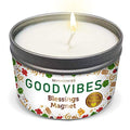 Magnificent 101 Long Lasting Good Vibes Aromatherapy Candle | 6 Oz - 35 Hour Burn | Soy Wax Candle with Sage, Bergamot & Sandalwood for Energy Cleansing, Blessing Magnet & Manifestation - SJB-DIAMOND ELITES