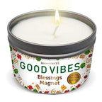 Magnificent 101 Long Lasting Good Vibes Aromatherapy Candle | 6 Oz - 35 Hour Burn | Soy Wax Candle with Sage, Bergamot & Sandalwood for Energy Cleansing, Blessing Magnet & Manifestation - SJB-DIAMOND ELITES