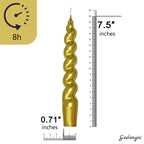 XINAOBAOLUO 7.5 inch Gold Dripless Taper Candles Burn Time 8 H,Unscented for Dinner Candles Pack of 2 - SJB-DIAMOND ELITES