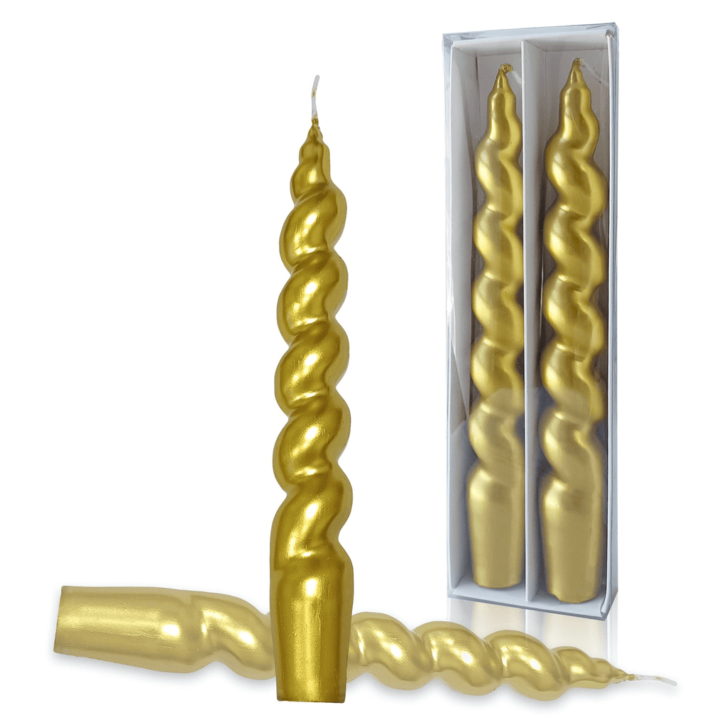 XINAOBAOLUO 7.5 inch Gold Dripless Taper Candles Burn Time 8 H,Unscented for Dinner Candles Pack of 2 - SJB-DIAMOND ELITES