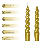 XINAOBAOLUO 7.5 inch Gold Dripless Taper Candles Burn Time 8 H,Unscented for Dinner Candles Pack of 2 - SJB-DIAMOND ELITES