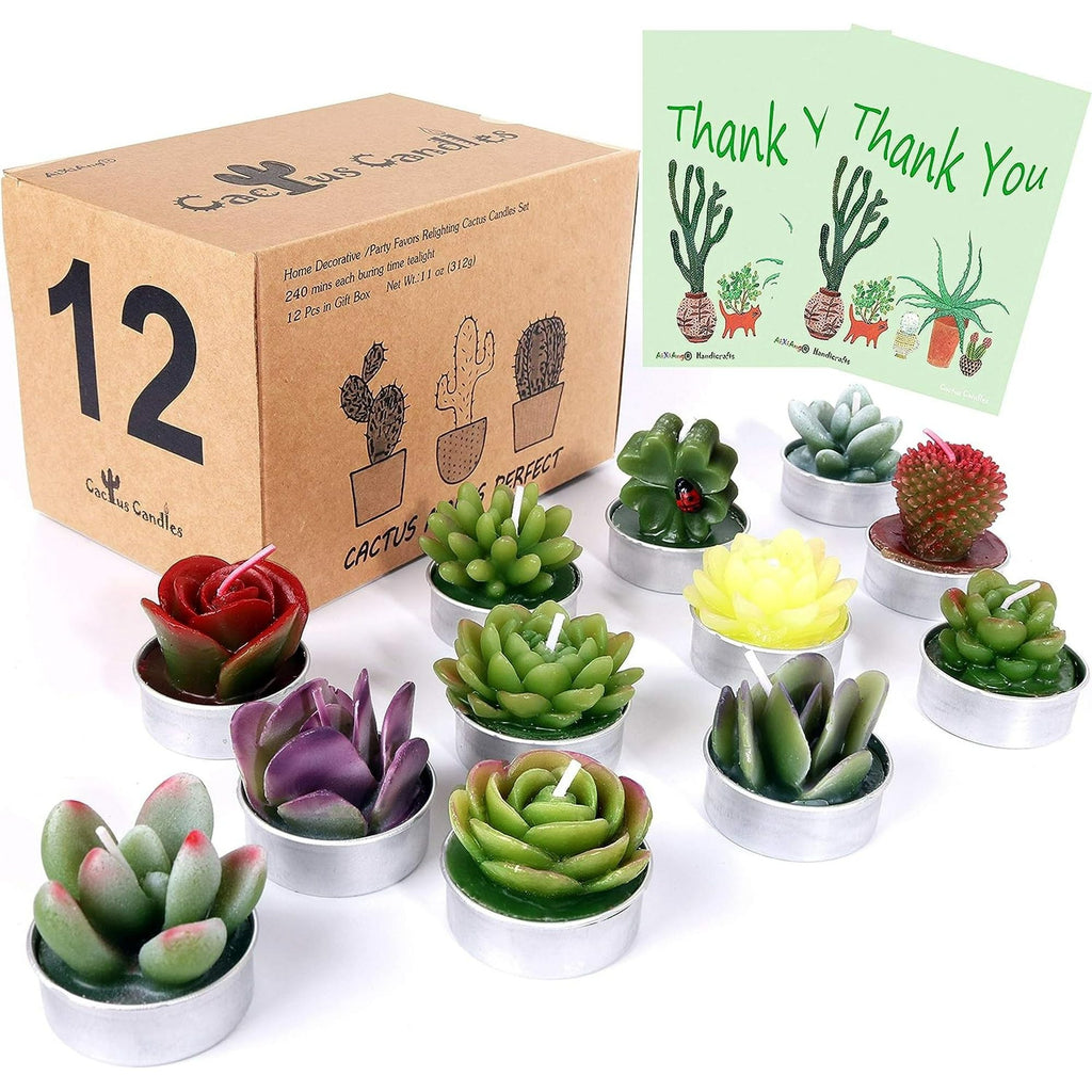AIXIANG 12Pcs Cactus Candles Succulent Candles, Wedding Party Favors for Guests, Bridal Shower Candles Favors - SJB-DIAMOND ELITES
