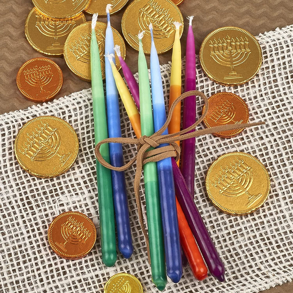 Zion Judaica Deluxe Chanukah Candles Hand Made (Tri Color) - SJB-DIAMOND ELITES
