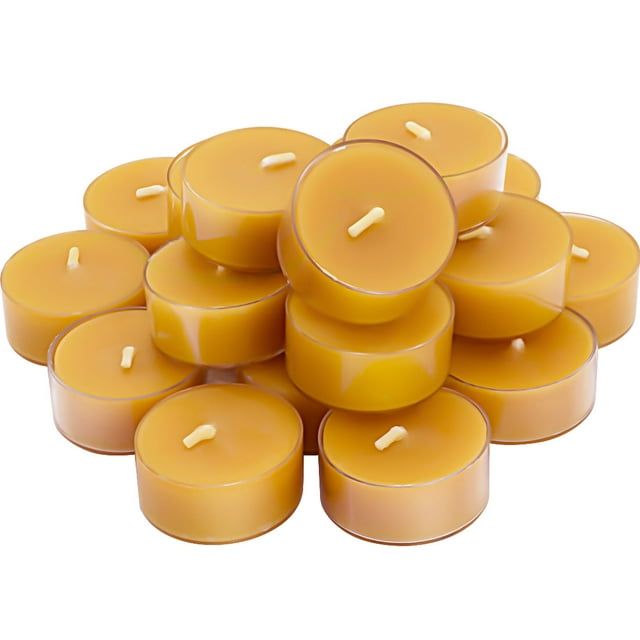 DEYBBY Beeswax Tealight Candles, Small Natural Beeswax Candle in Clear Cup for Home Decor (20 Pack) - SJB-DIAMOND ELITES