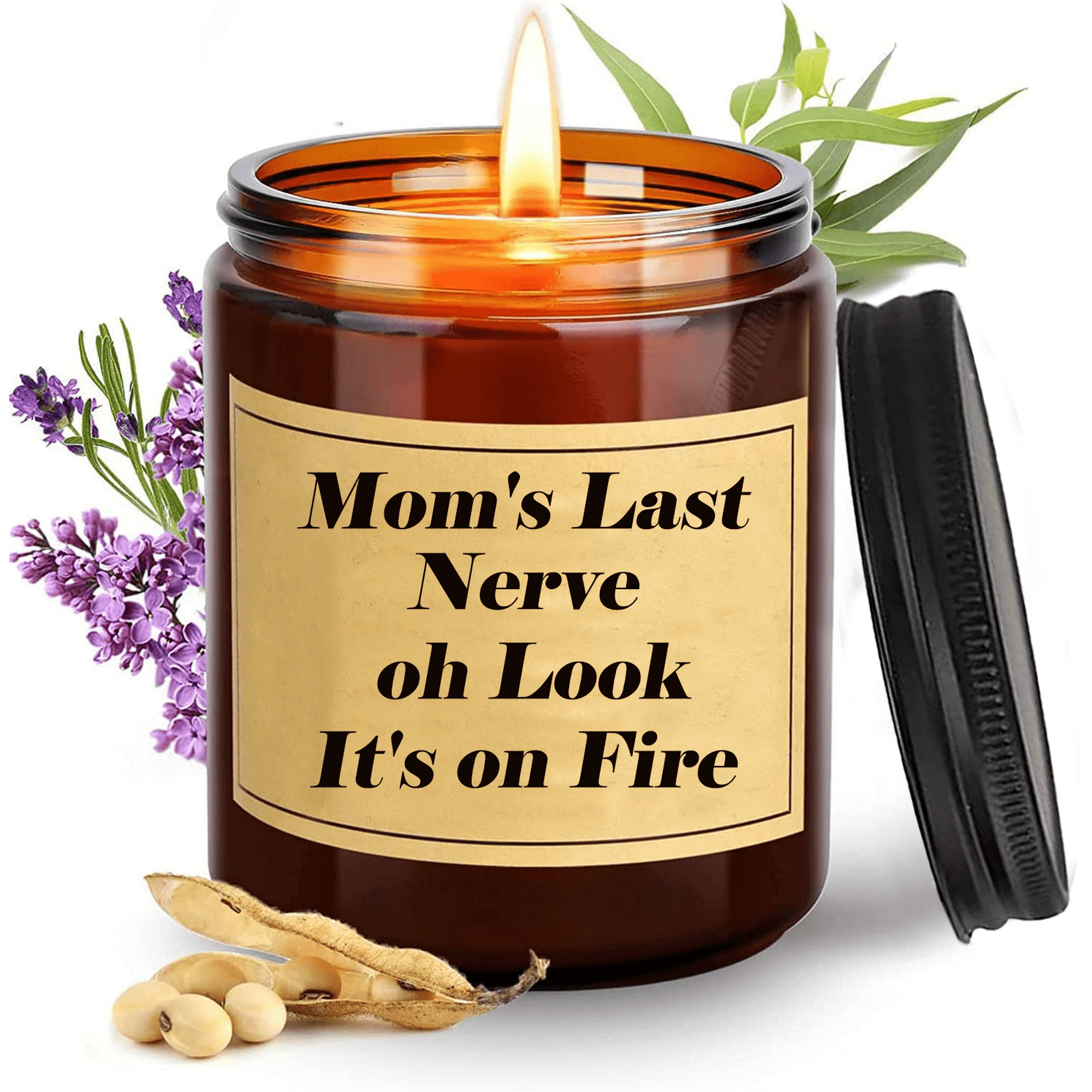 Candles for Home Scented, Made from Natural Soy Wax, Long Lasting Scent, Lavender Scented Candle 7.1 oz, Unique and Fun Birthday or Christmas Gifts (Brown)