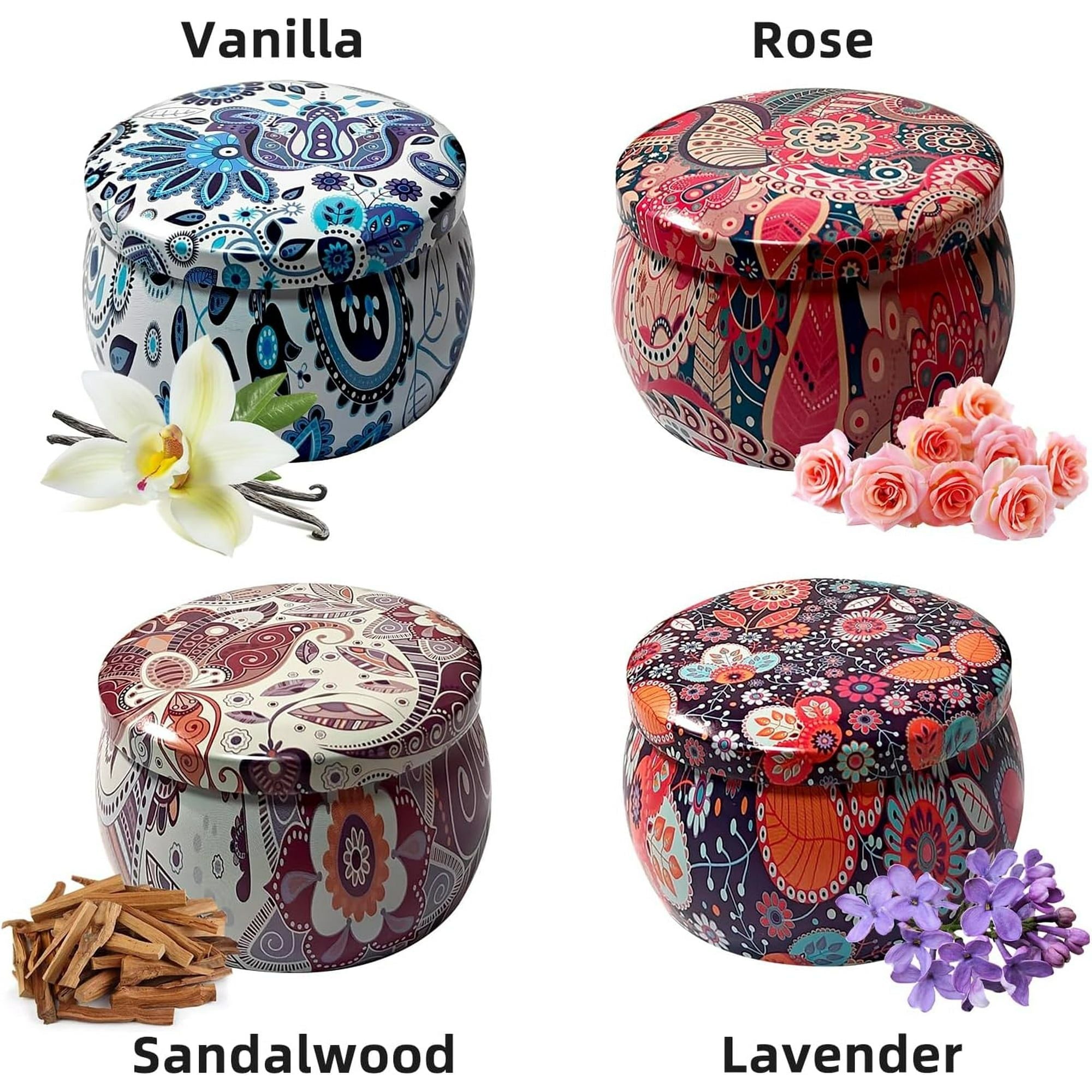 OSHINE 4-PACK Scented Candles Gift Set Aromatherapy Soy Candles 100% Natural Soy 4.4 oz Strongly Fragrance Stress Relief for Mother's Day,Valentine's Day,Wedding,Birthday,Party,Anniversary