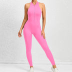 Zippered Yoga Fitness Jumpsuit Sleeveless Tummy Control Stretch Shapewear Butt Lifting Sportswear Women Fashion Outfits Clothing Pi-Mart