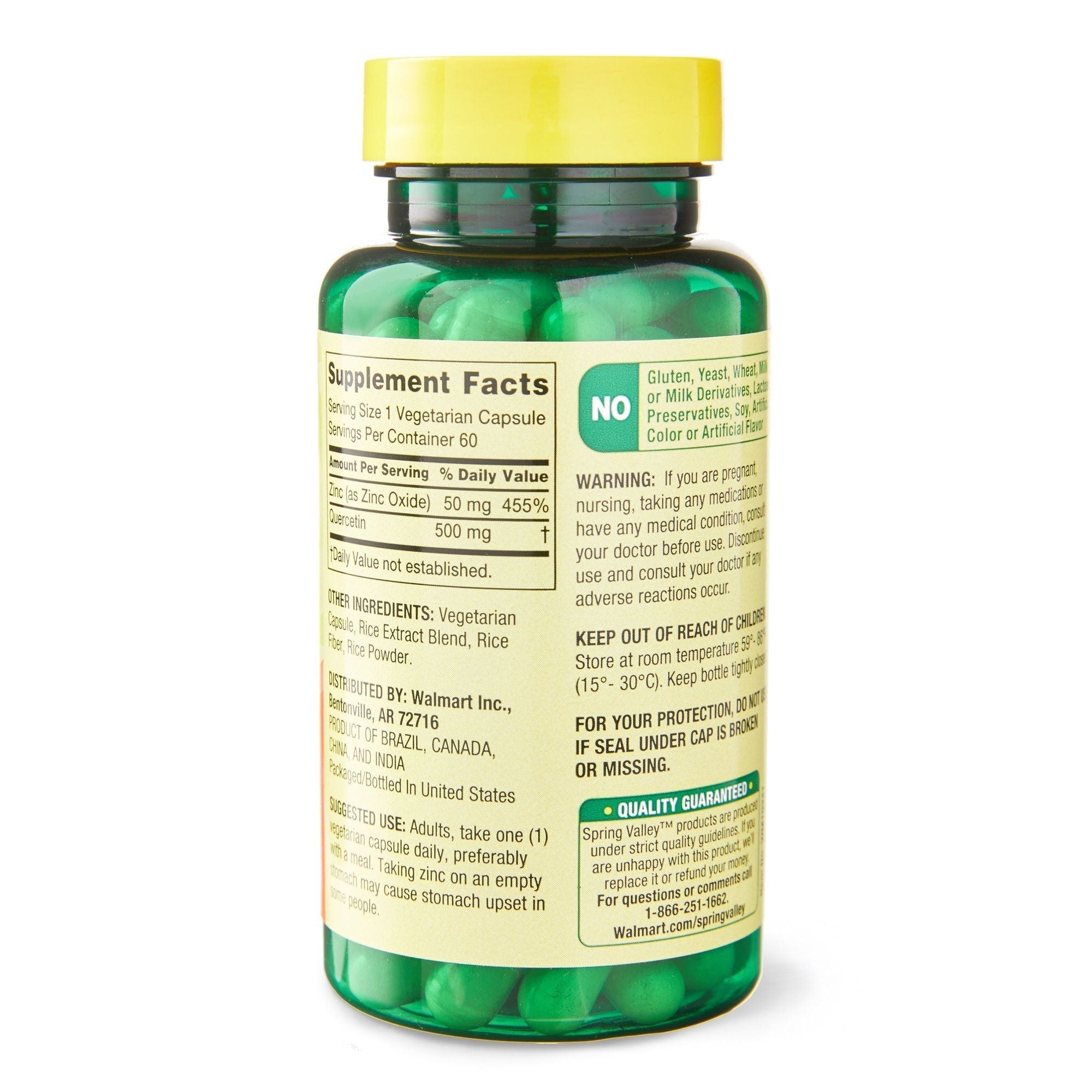 Spring Valley Quercetin; 500 mg Vegetarian Capsules; 60 Count EasyOptionXY LLC