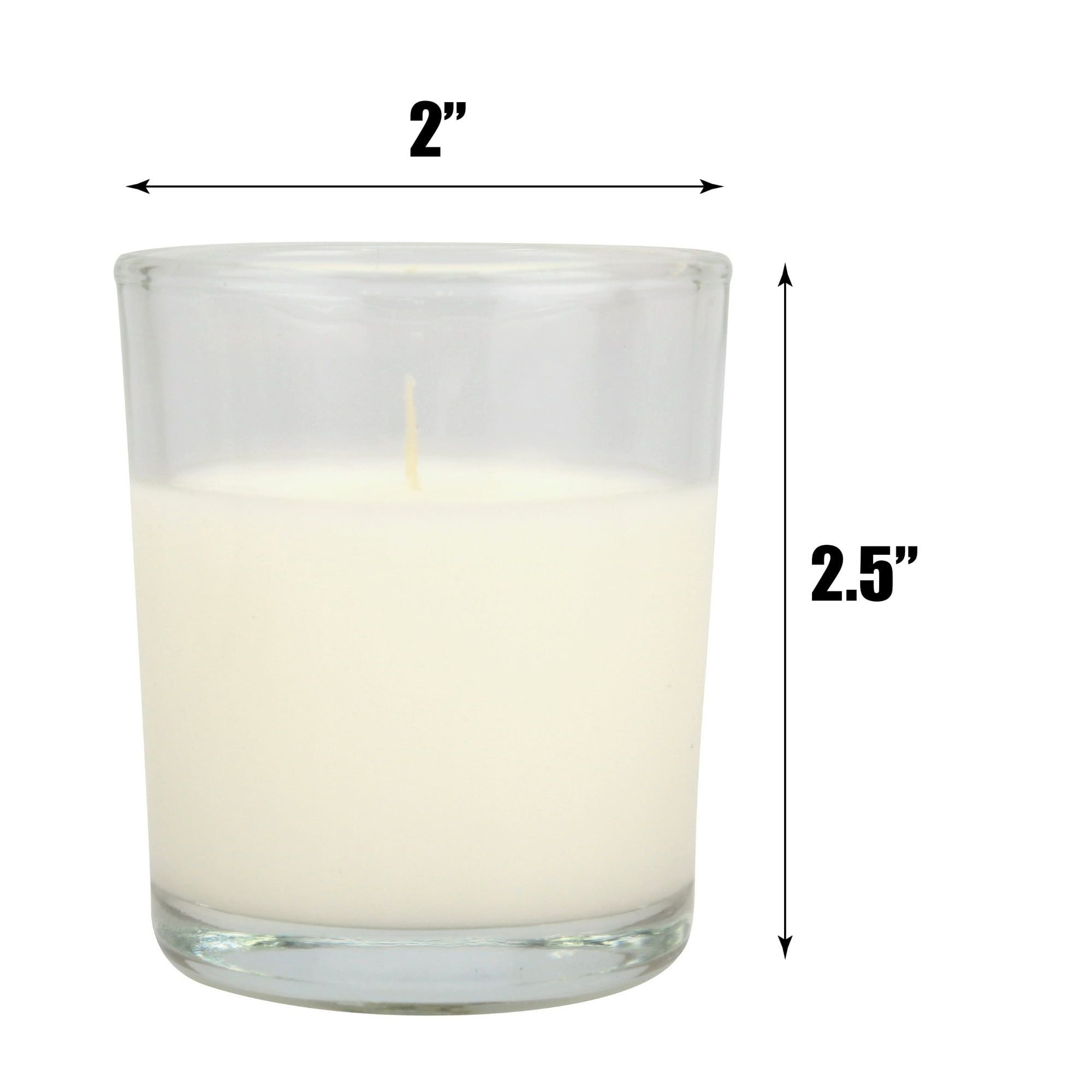 Stonebriar Unscented 1-Wick Wax Filled Glass Votive Candles 48 Pack, O ff-W hite