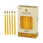 Zion J udaica Quality Natural Beeswax H anukkah Candles Set of 45 - Standard Size C hanukah Candle 5.75" Tall - Premium Bee Wax Chanukkah Candles Fits Standard Menorahs Natures Best Bees wax Candles