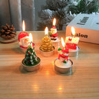 Christmas Candle, Painted Decoration,Christmas Gift,Craft Gift,Christmas Decoration 6 Pack