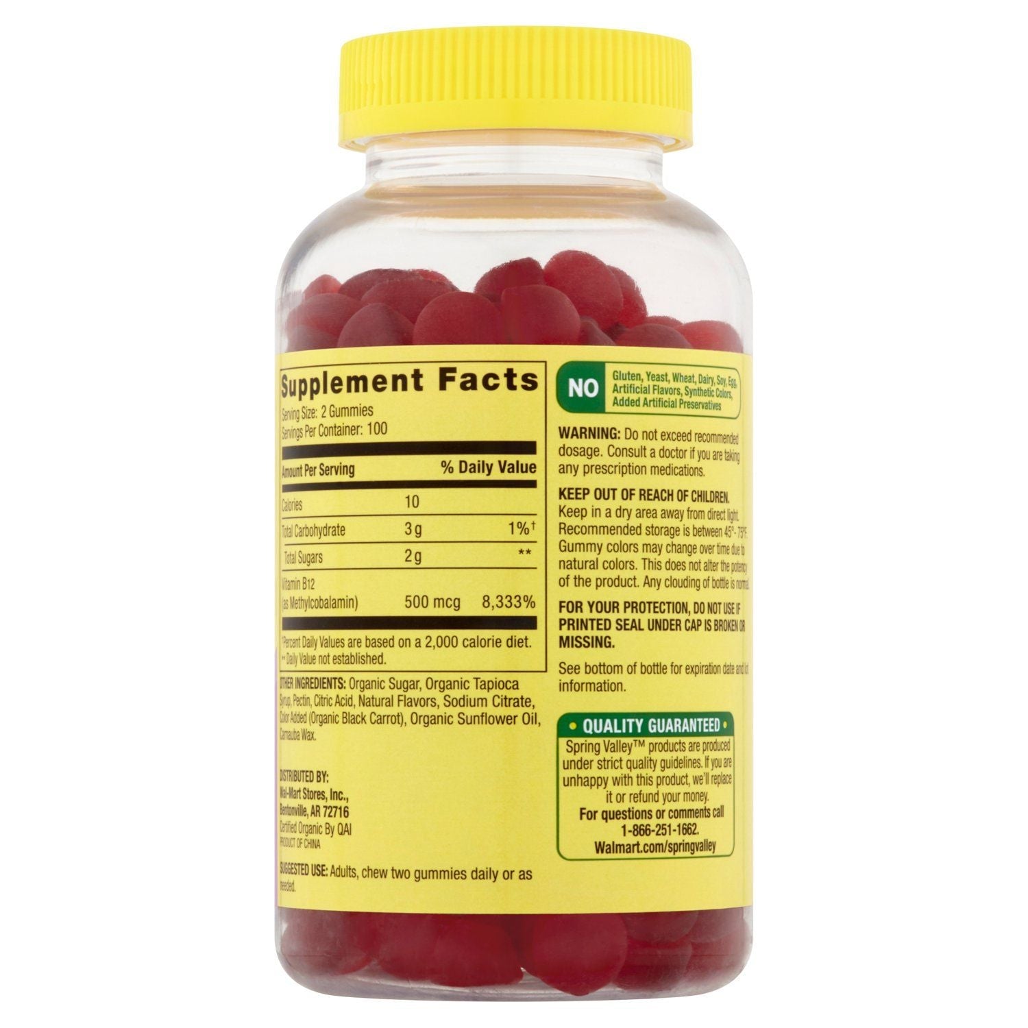 Spring Valley Vitamin B12 Gummy; 500 mcg; 200 Count EasyOptionXY LLC