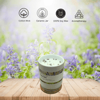 Lavender Scented Candles - Terreux Home Candles with Natural Essential Oils | 10 oz. Ceramic Jar Candle - Burn Time 36 Hrs. Plus