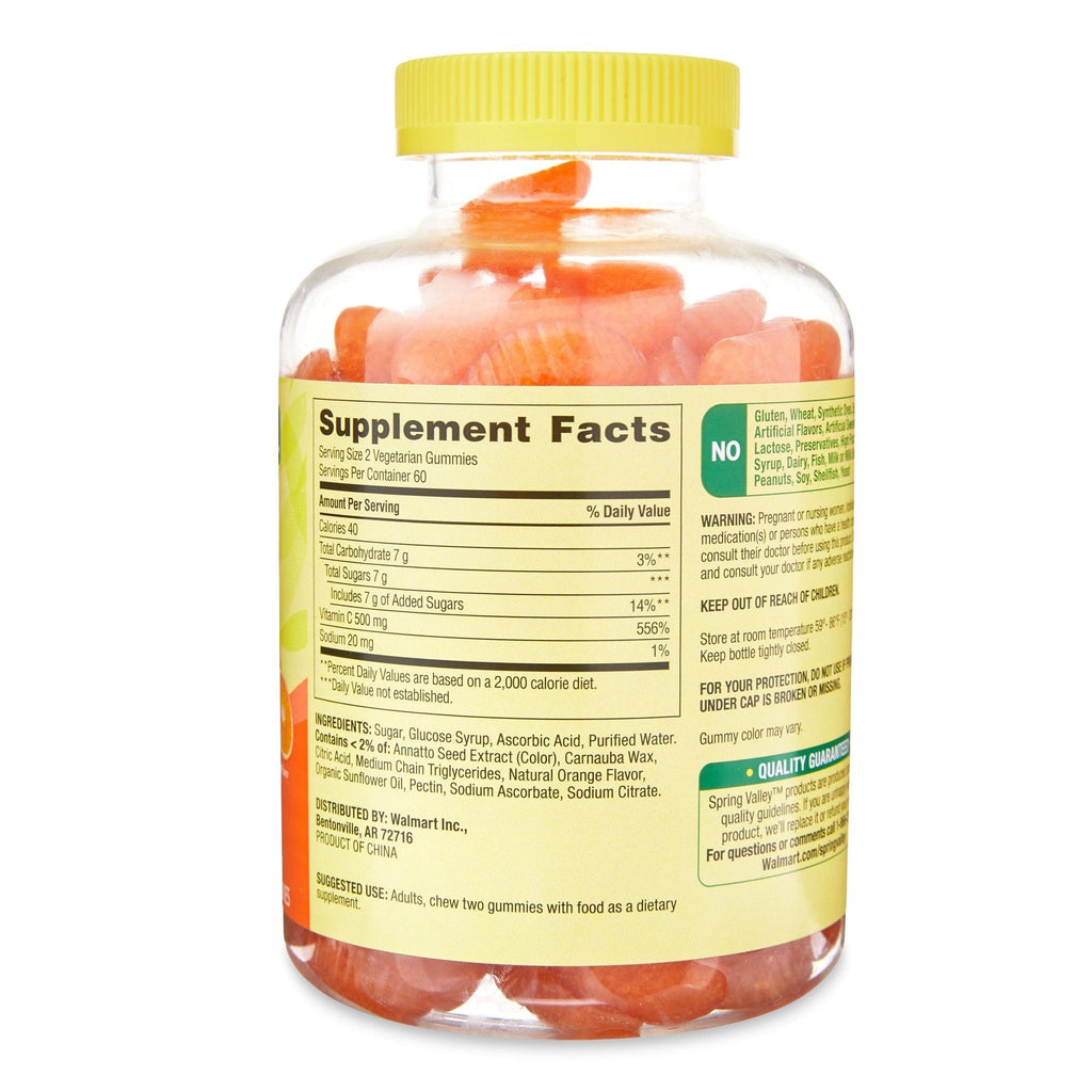 Spring Valley Extra Strength Vitamin C; 500 mg Vegetarian Gummies; 120 Count EasyOptionXY LLC
