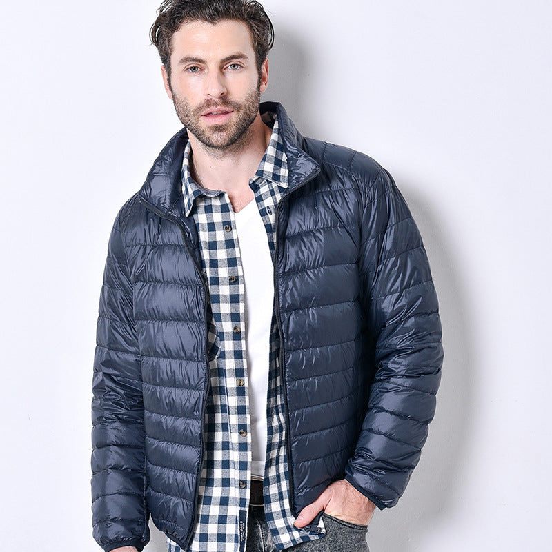 Men's light down jacket men's stand collar winter jacket XL men's men's