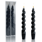 XINAOBAOLUO 7.5 inch Unscented Candles Dripless Taper Candles Black Candle Sticks Smokeless Twisted Candles Pack of 2 - SJB-DIAMOND ELITES