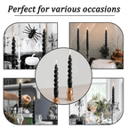 XINAOBAOLUO 7.5 inch Unscented Candles Dripless Taper Candles Black Candle Sticks Smokeless Twisted Candles Pack of 2 - SJB-DIAMOND ELITES