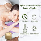 Tyler Candle Company French Market Stature Candle - Luxury Home Fragrance French Market Scented Candle - Stature Model Home Decor in Clear Glass Candle Holder - 16 Oz, 2 Wick Candle w Bonus Key Chain - SJB-DIAMOND ELITES