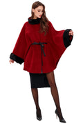 Genuine Scandinavian Mink Fur Double Face Wool Poncho - SJB-DIAMOND ELITES