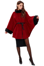Genuine Scandinavian Mink Fur Double Face Wool Poncho - SJB-DIAMOND ELITES