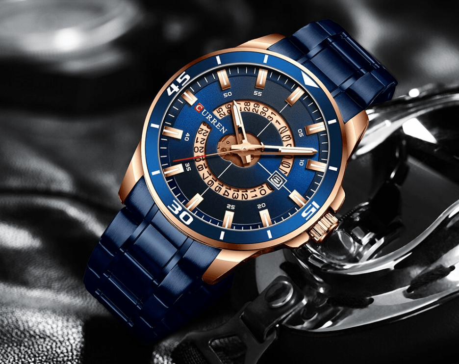 Men's  Modern Sports Waterproof Watch Luxury Unique Design  Fluorescent Hands Perfect Gift Stevvex